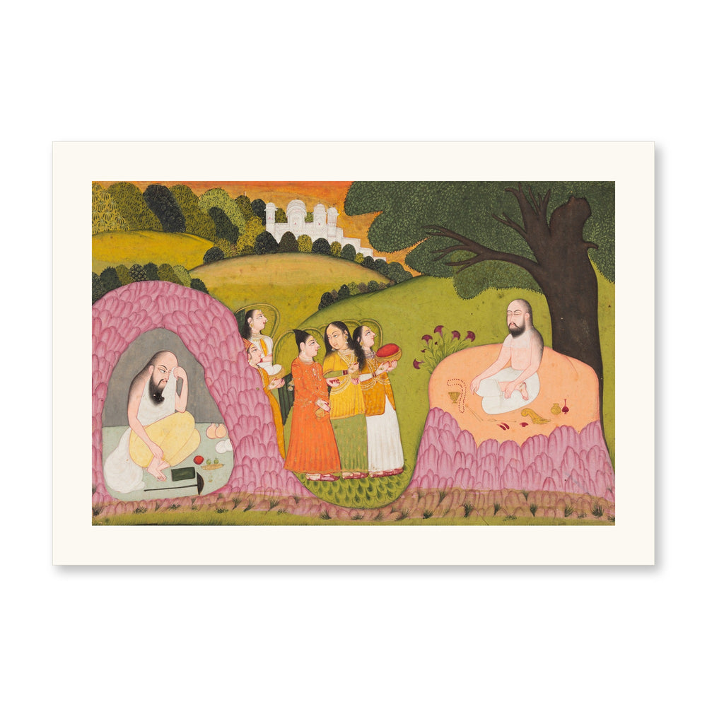 Sultan Ibrahim ibn Adham of Balkh Visited by Angels — Restored Rajput Wall Art — view 7