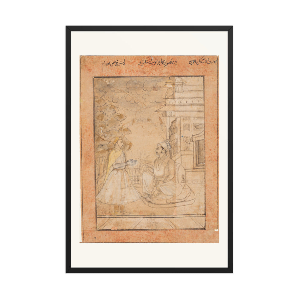 Maharaja Anup Singh of Bikaner (reigned 1669–98) Receives a Courtier — Restored Rajput Wall Art — view 8