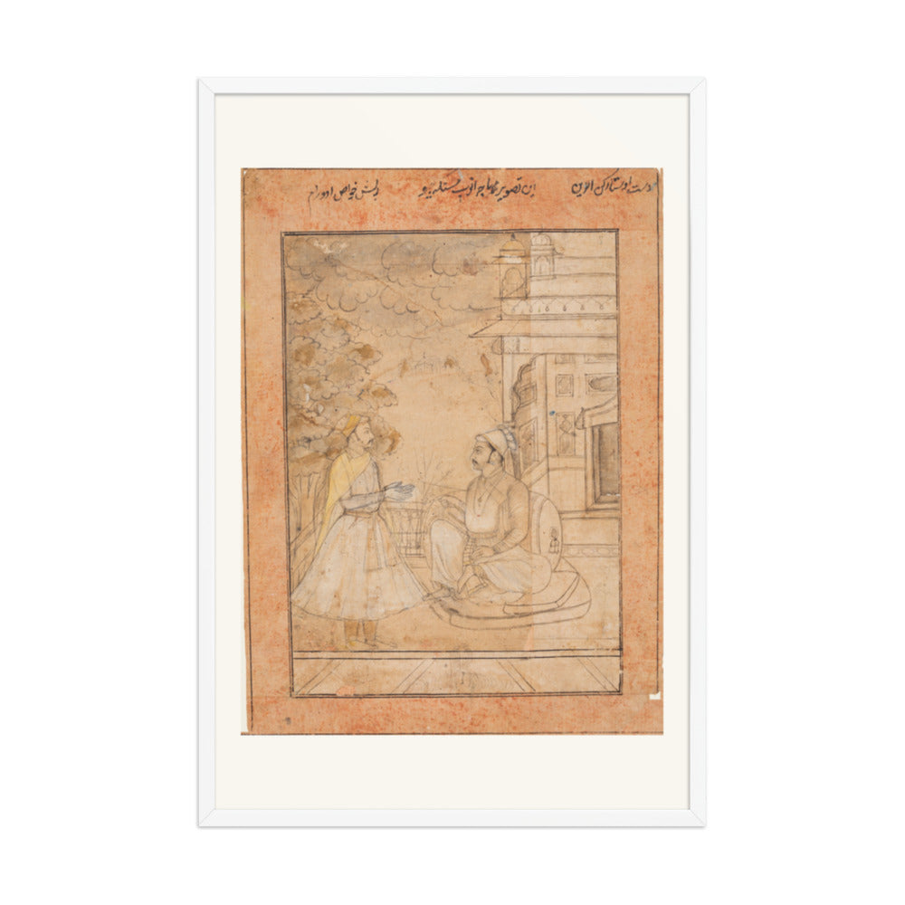 Maharaja Anup Singh of Bikaner (reigned 1669–98) Receives a Courtier — Restored Rajput Wall Art — view 10