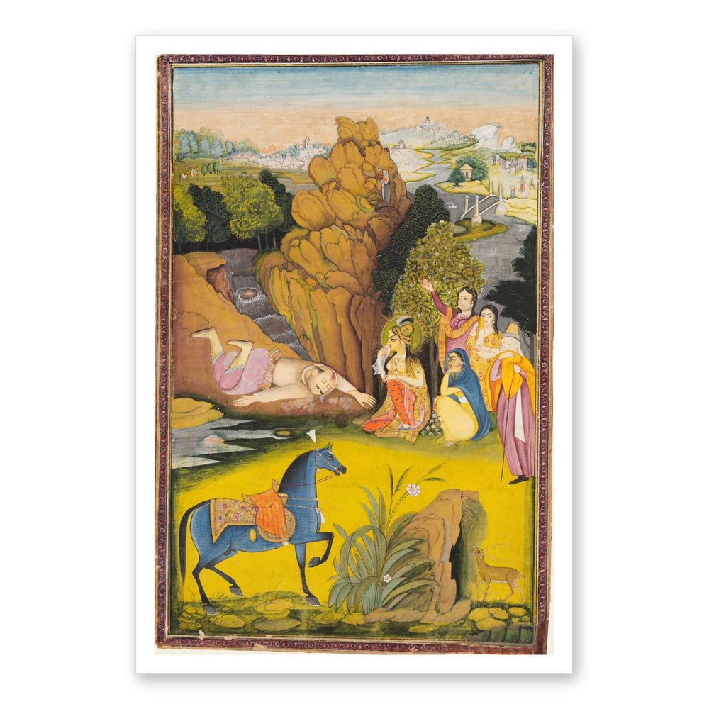 Farhad Kills Himself After Hearing the False News of Shirin’s Death — Restored Rajput Wall Art — view 7