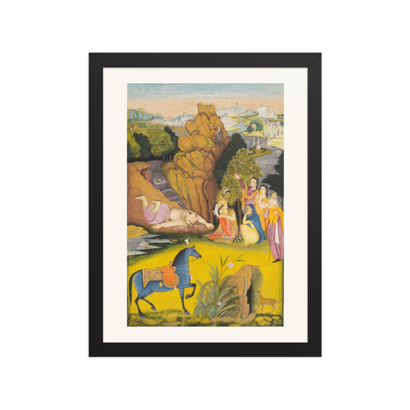 Farhad Kills Himself After Hearing the False News of Shirin’s Death — Restored Rajput Wall Art