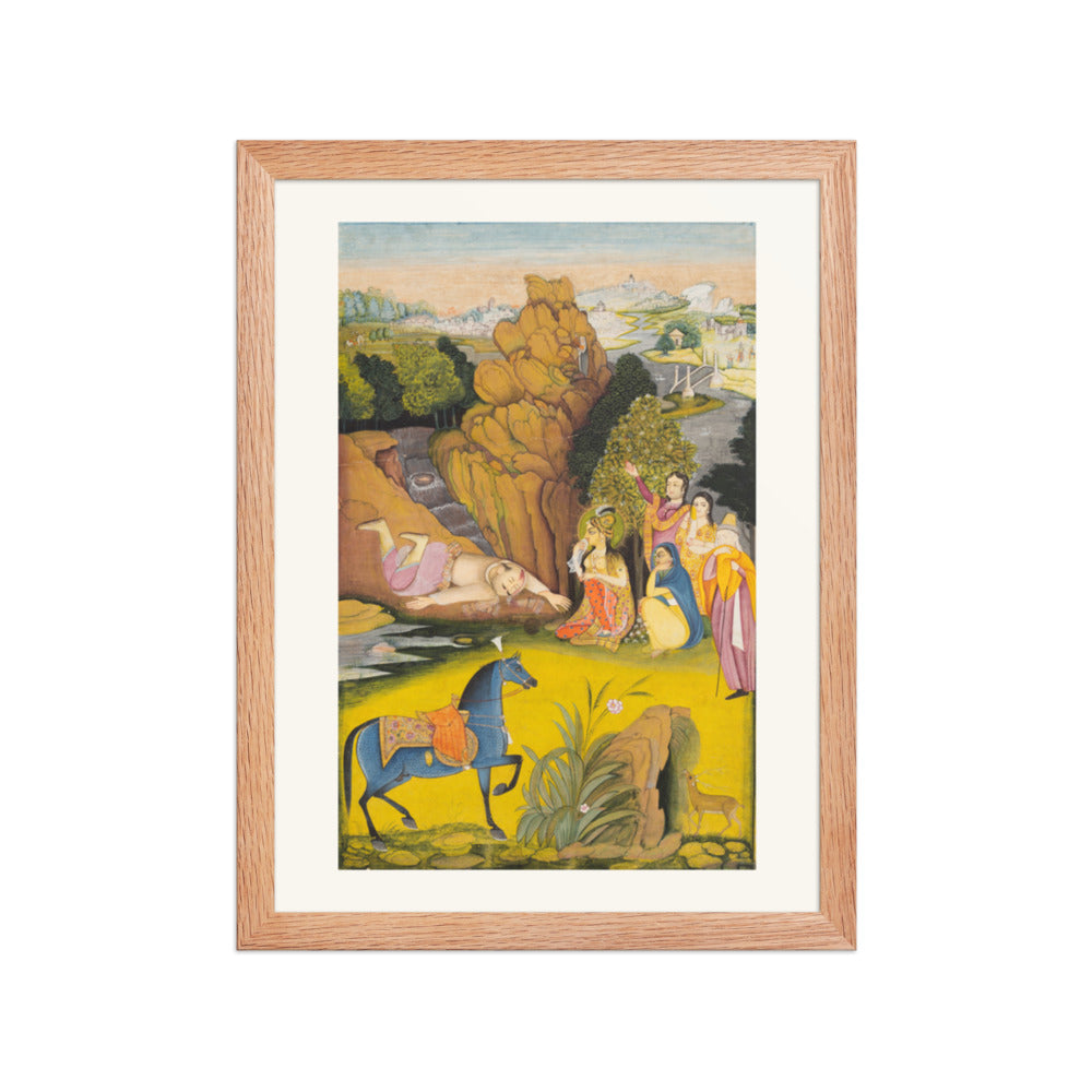 Farhad Kills Himself After Hearing the False News of Shirin’s Death — Restored Rajput Wall Art — view 2