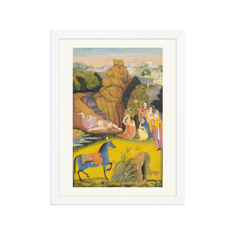 Farhad Kills Himself After Hearing the False News of Shirin’s Death — Restored Rajput Wall Art — view 3