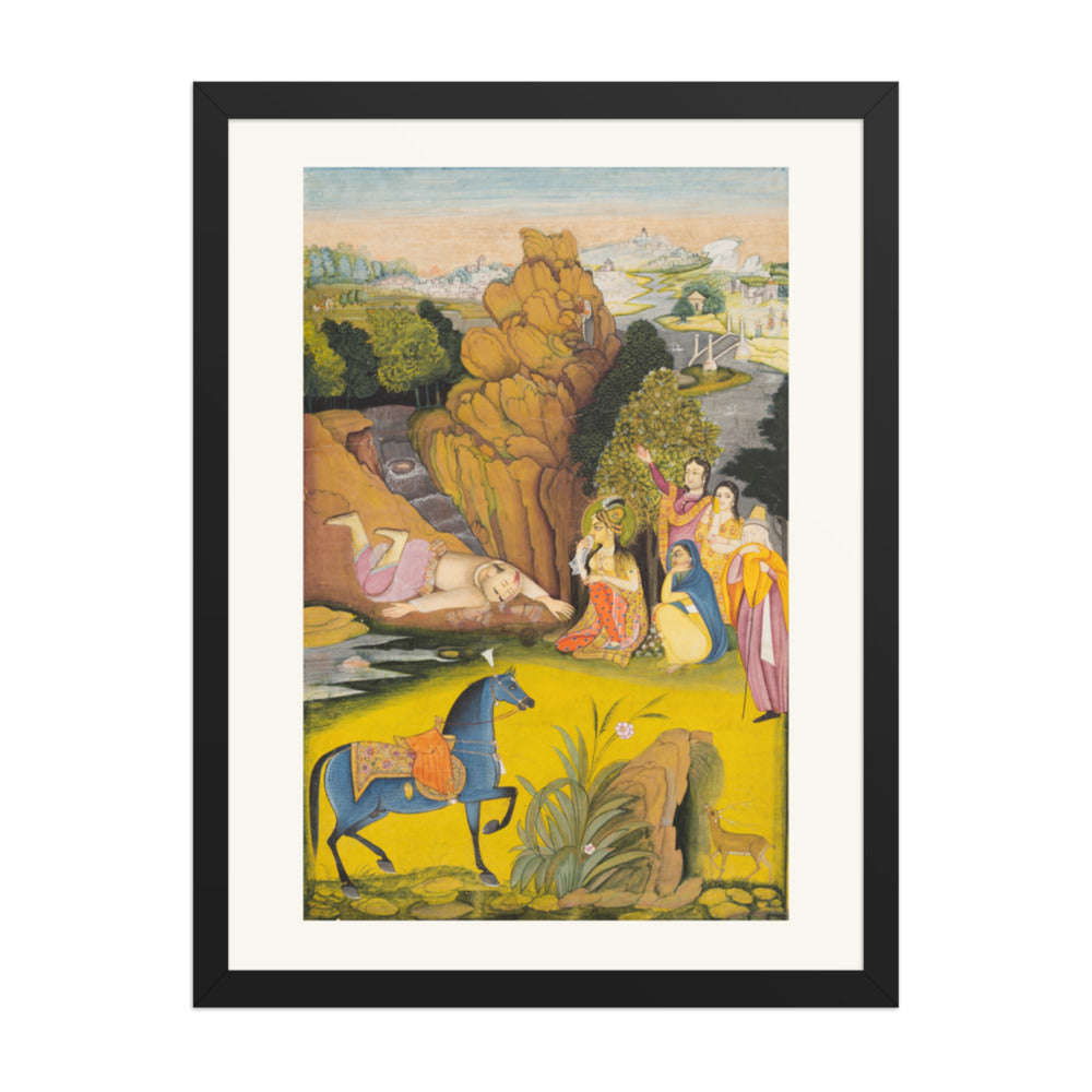 Farhad Kills Himself After Hearing the False News of Shirin’s Death — Restored Rajput Wall Art — view 4