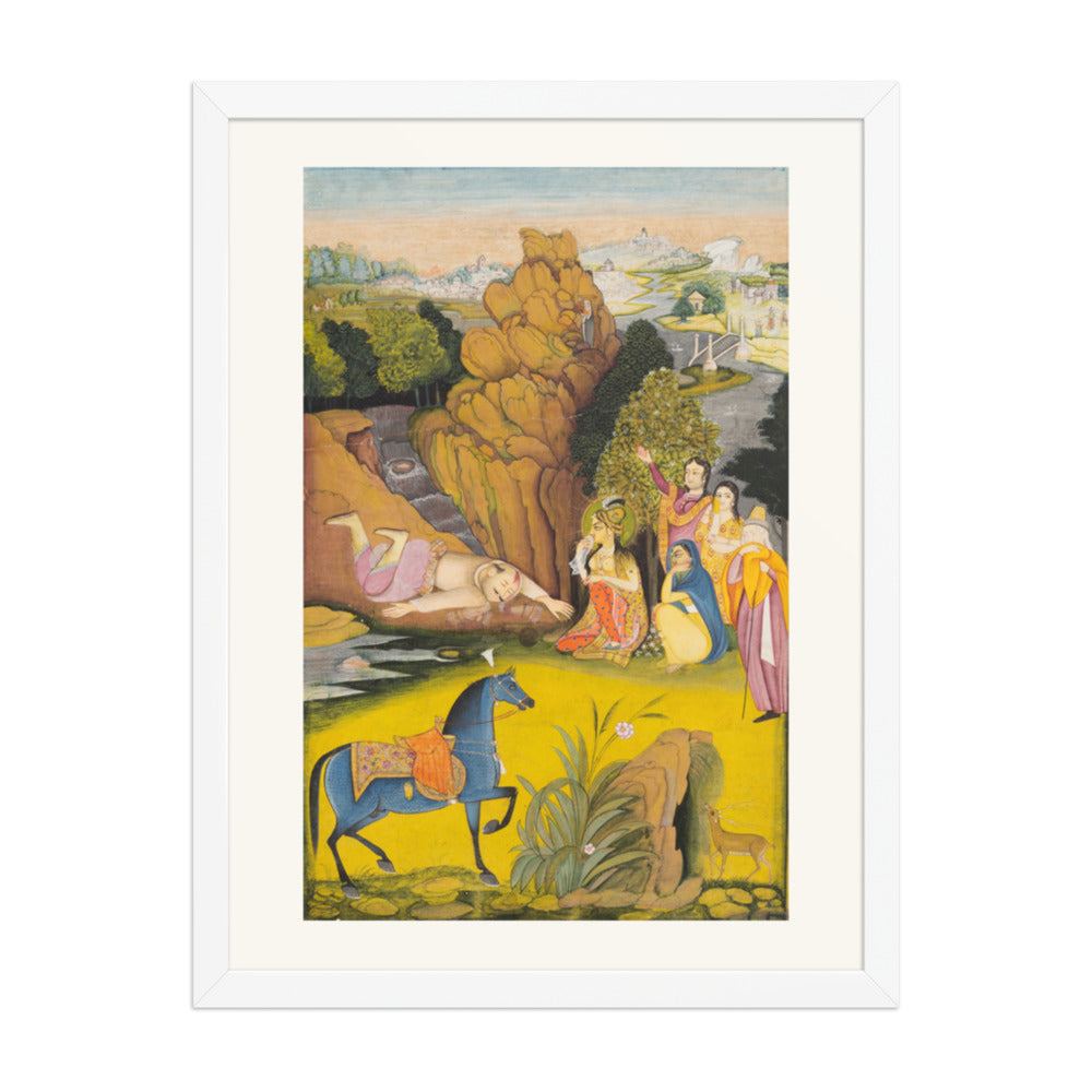 Farhad Kills Himself After Hearing the False News of Shirin’s Death — Restored Rajput Wall Art — view 6