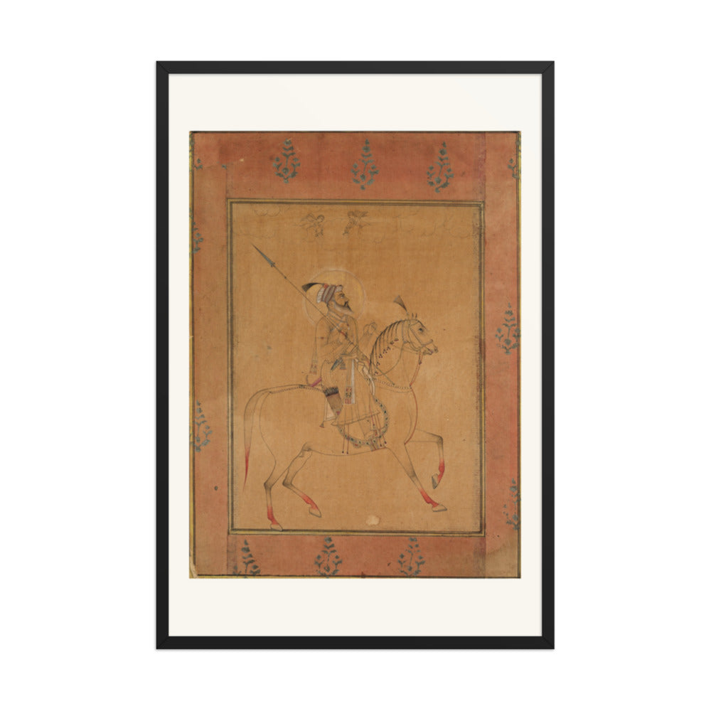 Emperor Shah Jahan on Horseback — Restored Mughal Wall Art — view 10