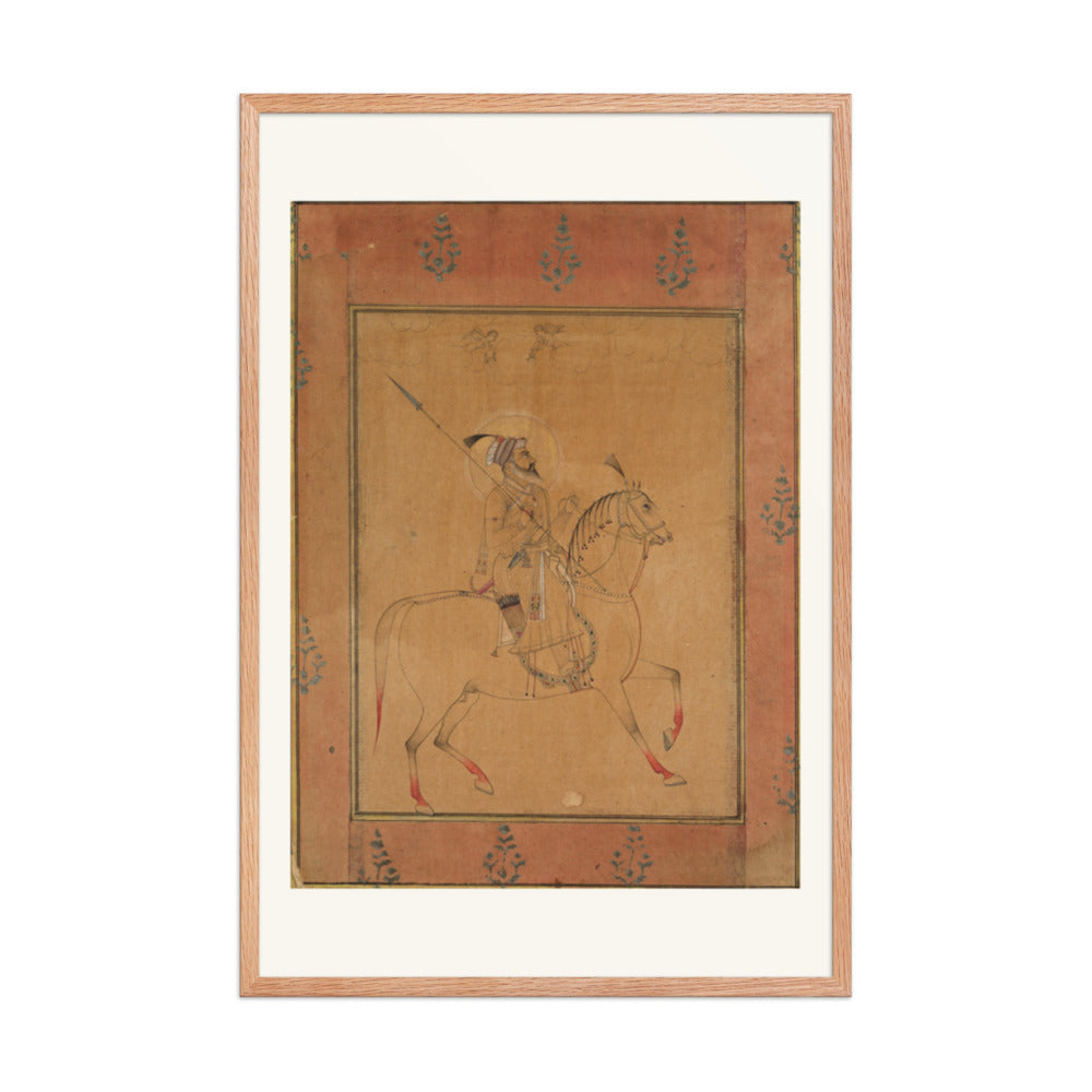 Emperor Shah Jahan on Horseback — Restored Mughal Wall Art — view 11