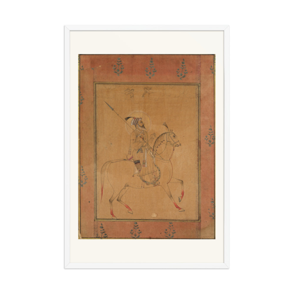 Emperor Shah Jahan on Horseback — Restored Mughal Wall Art — view 12