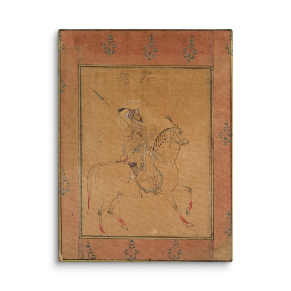 Emperor Shah Jahan on Horseback — Restored Mughal Wall Art — view 15
