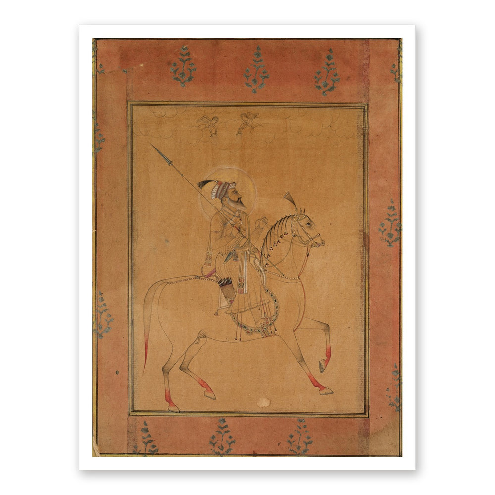 Emperor Shah Jahan on Horseback — Restored Mughal Wall Art — view 7