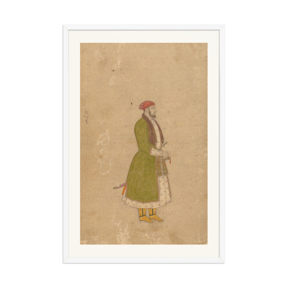 Portrait of the Courtier Mirza Muizz — Restored Mughal Wall Art — view 10