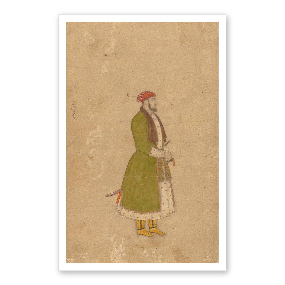 Portrait of the Courtier Mirza Muizz — Restored Mughal Wall Art — view 7