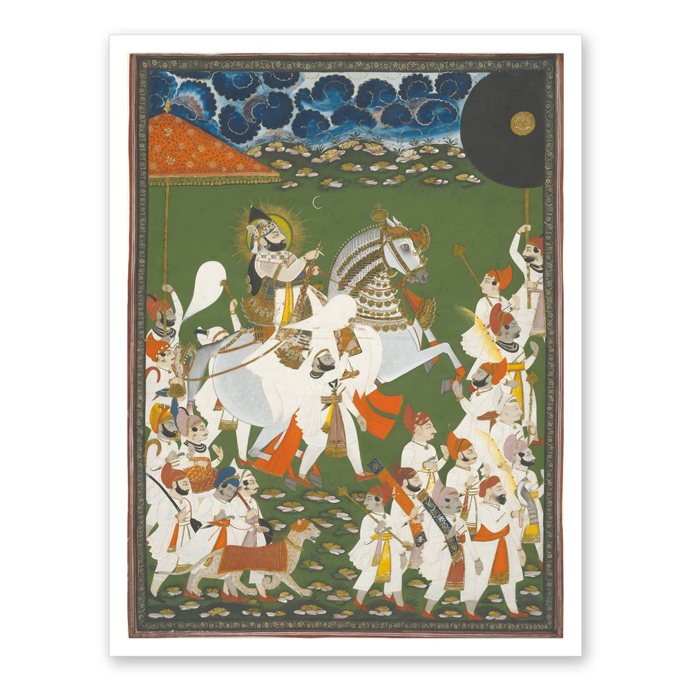 Maharana Bhim Singh in Procession — Restored Rajput Wall Art — view 7