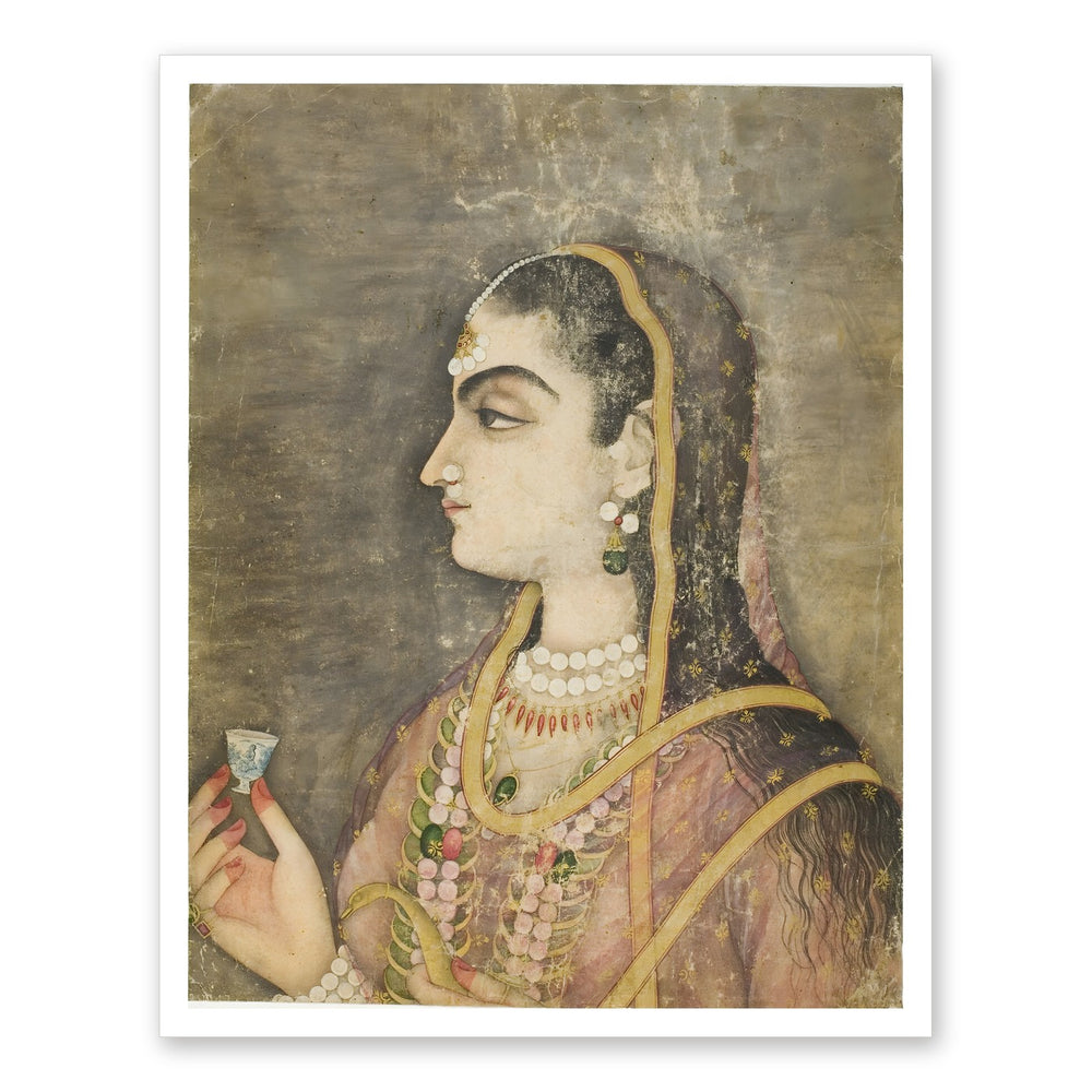 Portrait of a Mughal Princess — Restored Mughal Wall Art — view 7