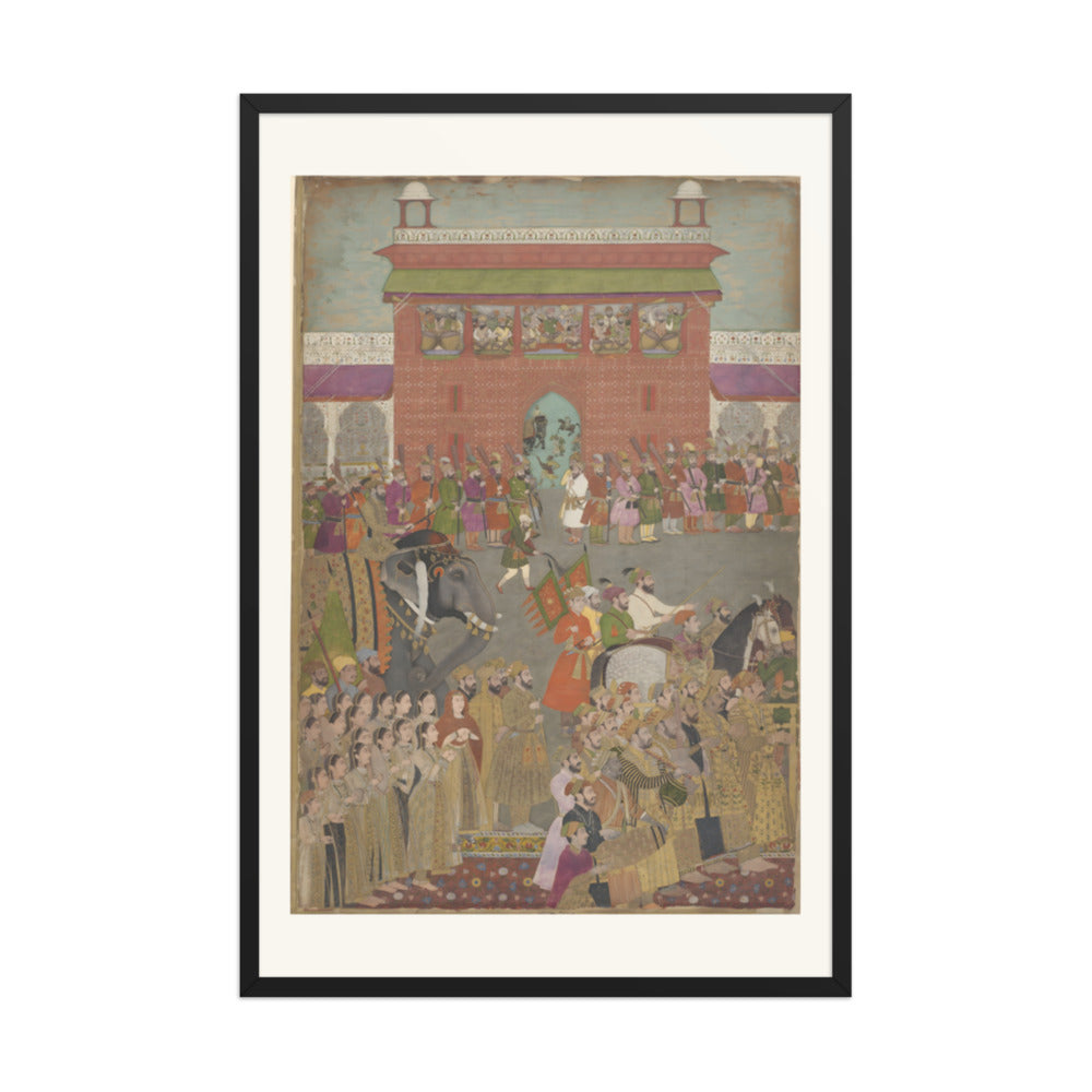 A Royal Procession with Musicians — Restored Mughal Wall Art — view 7