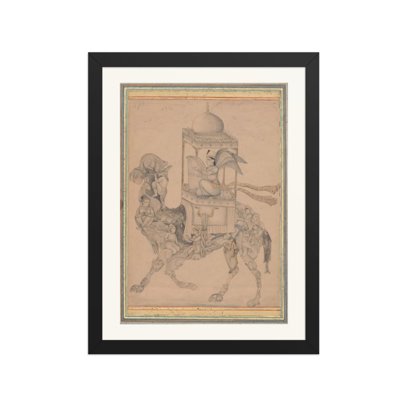 A Peri Riding a Composite Camel — Restored Deccan Wall Art