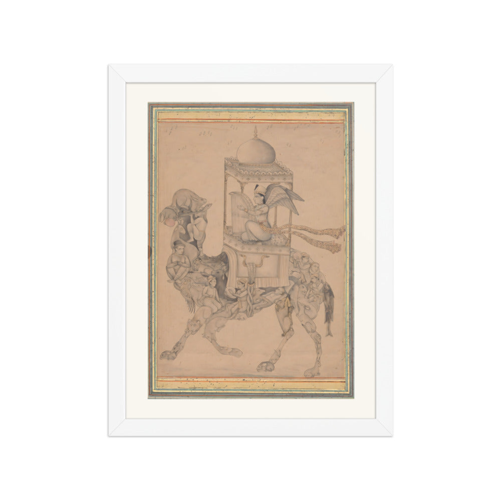A Peri Riding a Composite Camel — Restored Deccan Wall Art — view 3