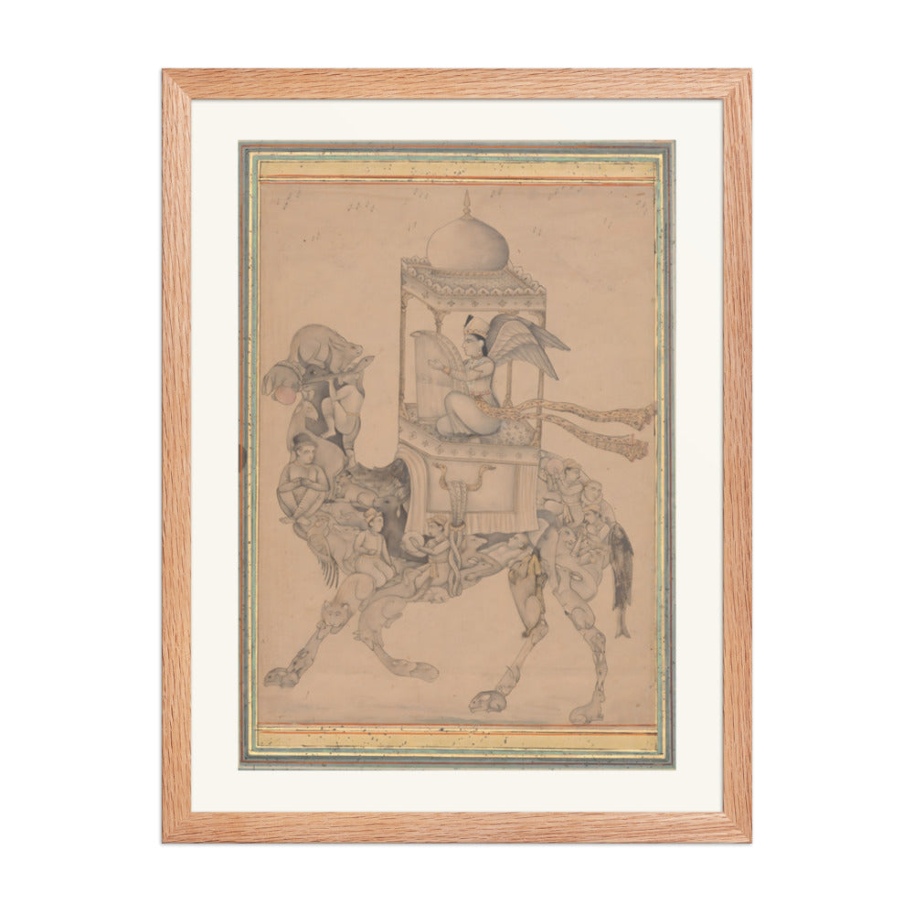 A Peri Riding a Composite Camel — Restored Deccan Wall Art — view 5