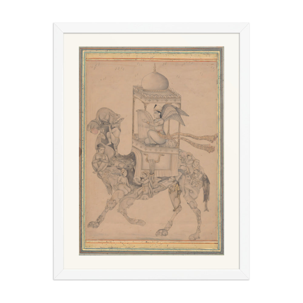 A Peri Riding a Composite Camel — Restored Deccan Wall Art — view 6