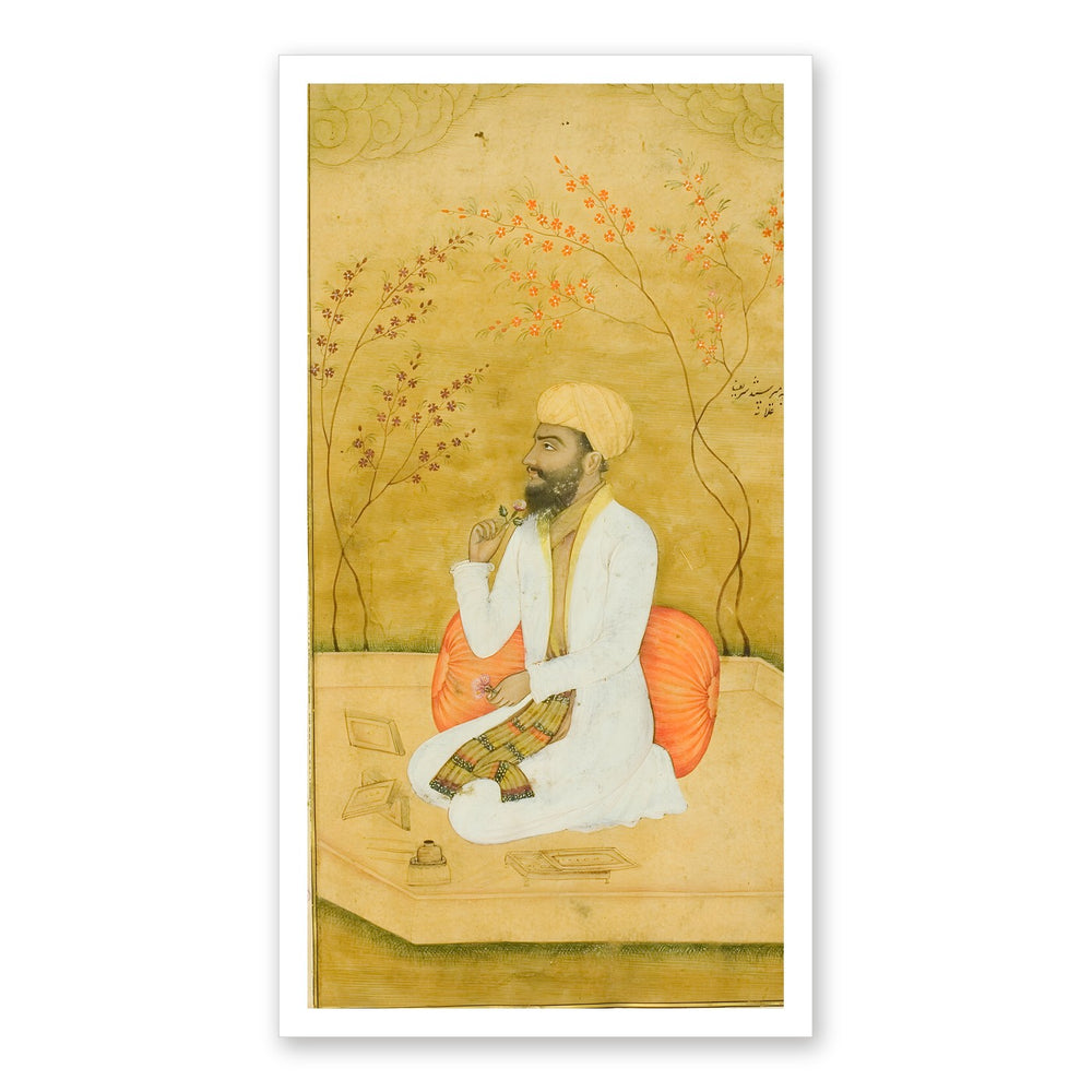 Portrait of a Court Scribe — Restored Mughal Wall Art — view 7