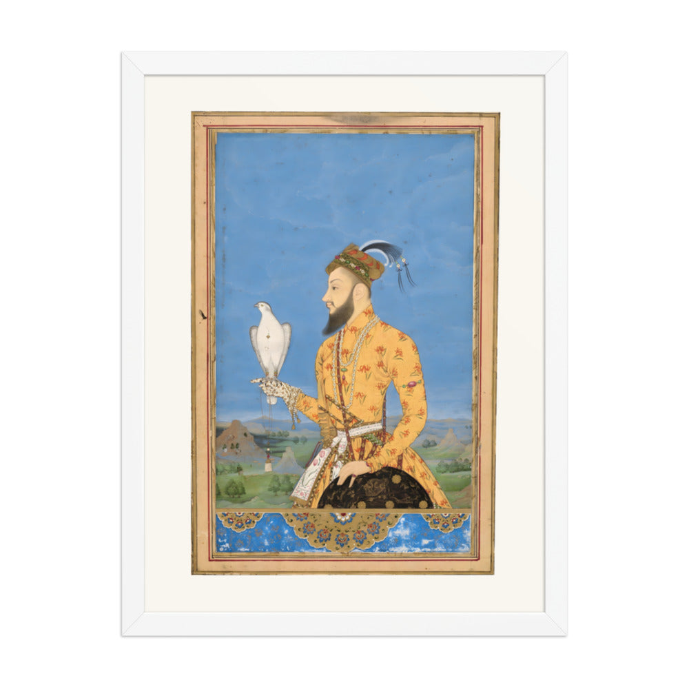 Portrait of Prince Azam Shah with a Falcon — Restored Deccan Wall Art — view 6
