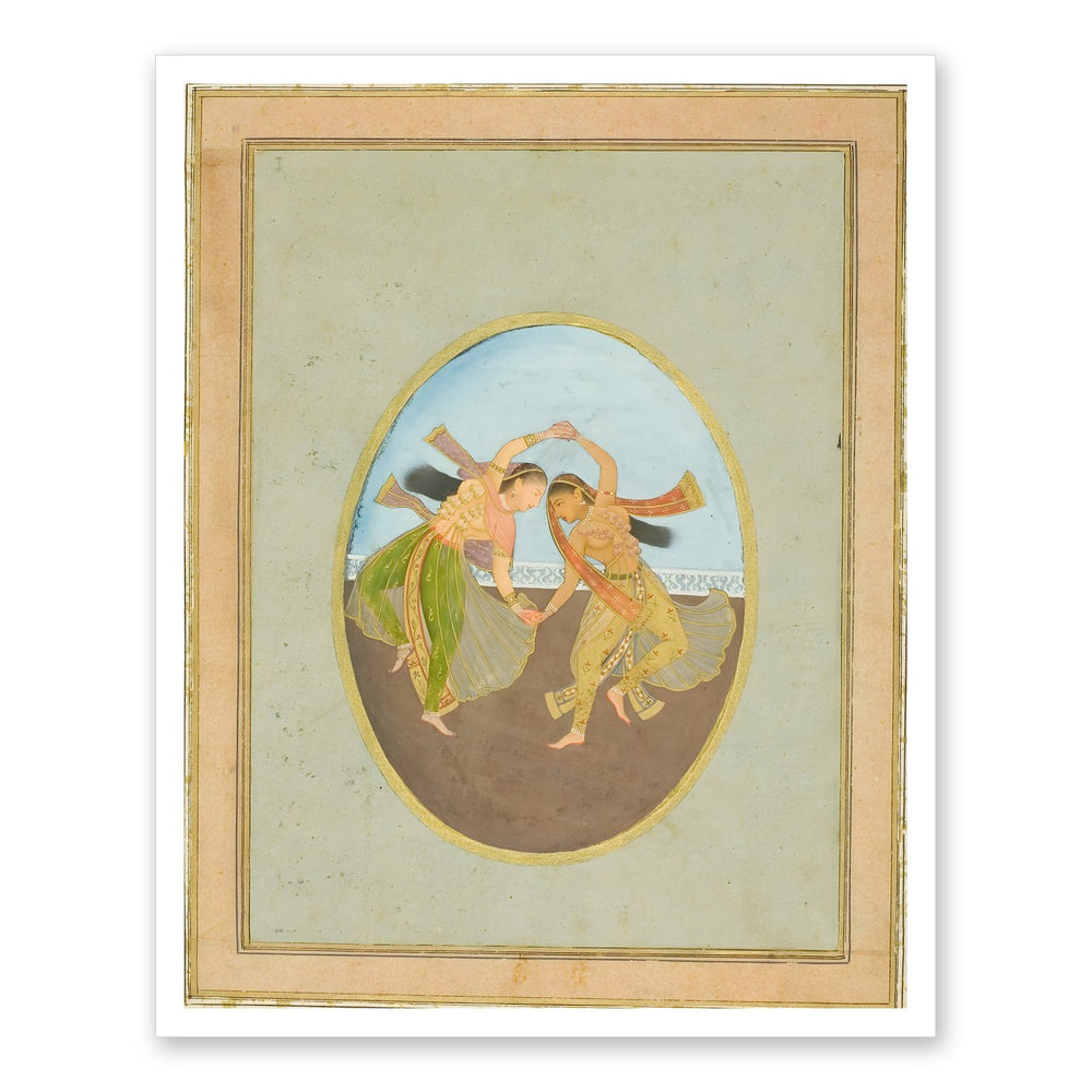 Two Maidens Reading the Katha — Restored Mughal Wall Art — view 10