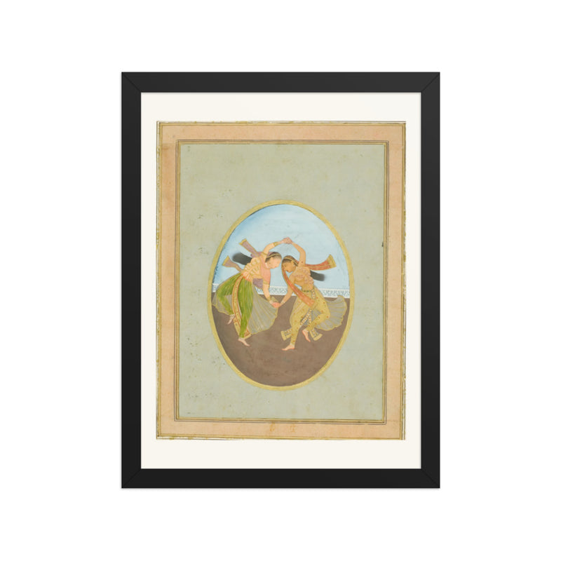 Two Maidens Reading the Katha — Restored Mughal Wall Art