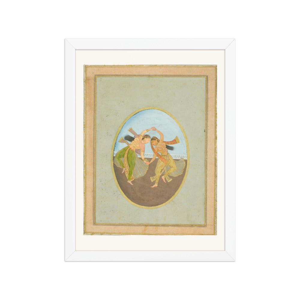 Two Maidens Reading the Katha — Restored Mughal Wall Art — view 3