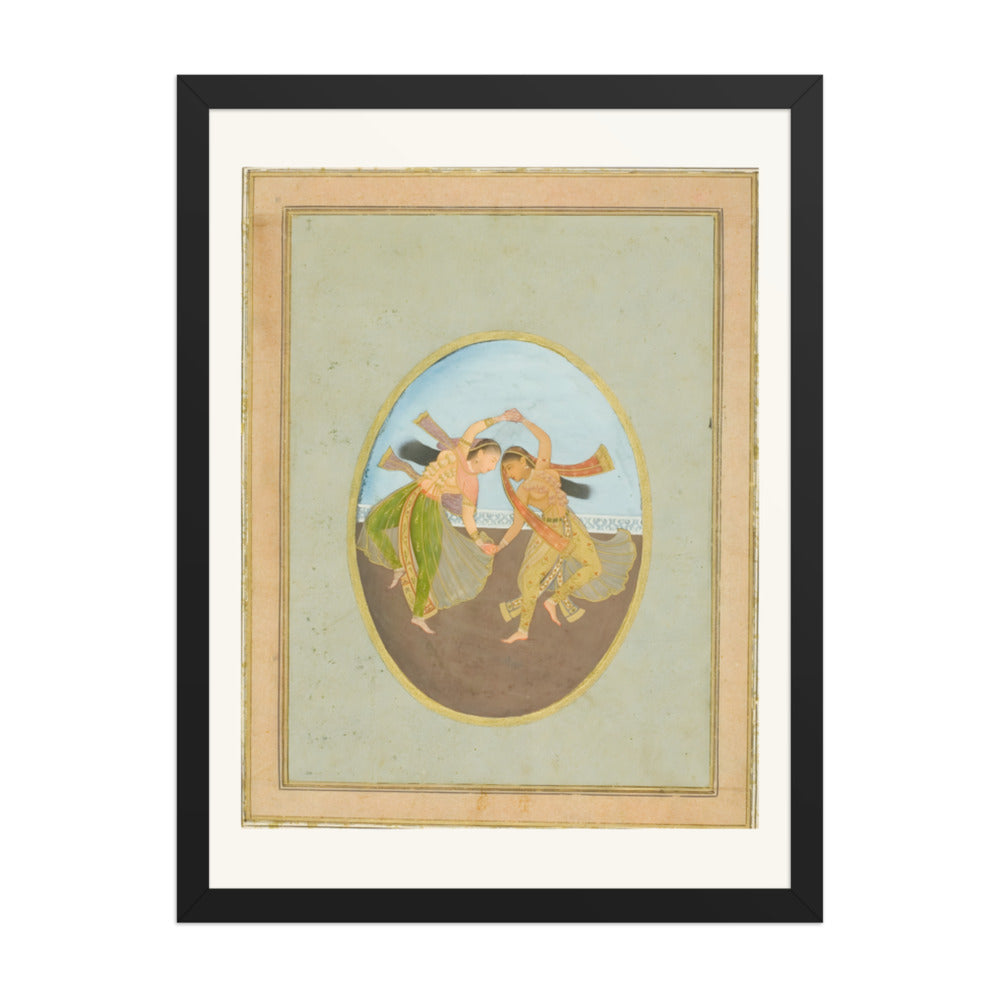 Two Maidens Reading the Katha — Restored Mughal Wall Art — view 4