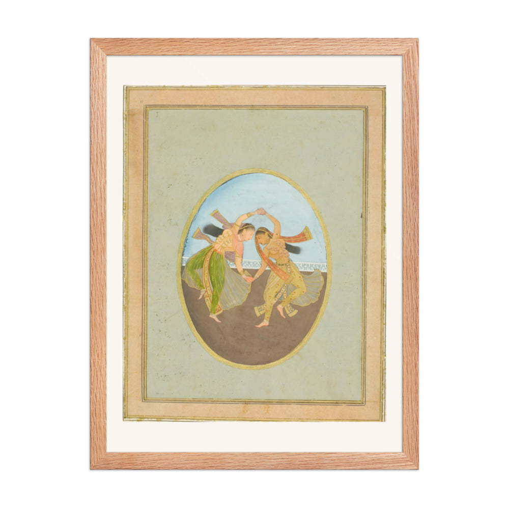 Two Maidens Reading the Katha — Restored Mughal Wall Art — view 5