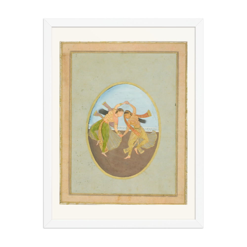 Two Maidens Reading the Katha — Restored Mughal Wall Art — view 6