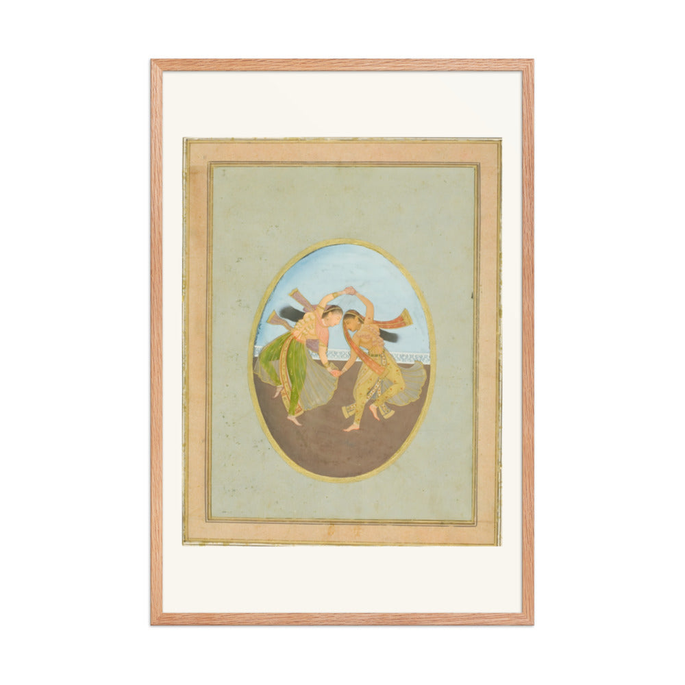 Two Maidens Reading the Katha — Restored Mughal Wall Art — view 8