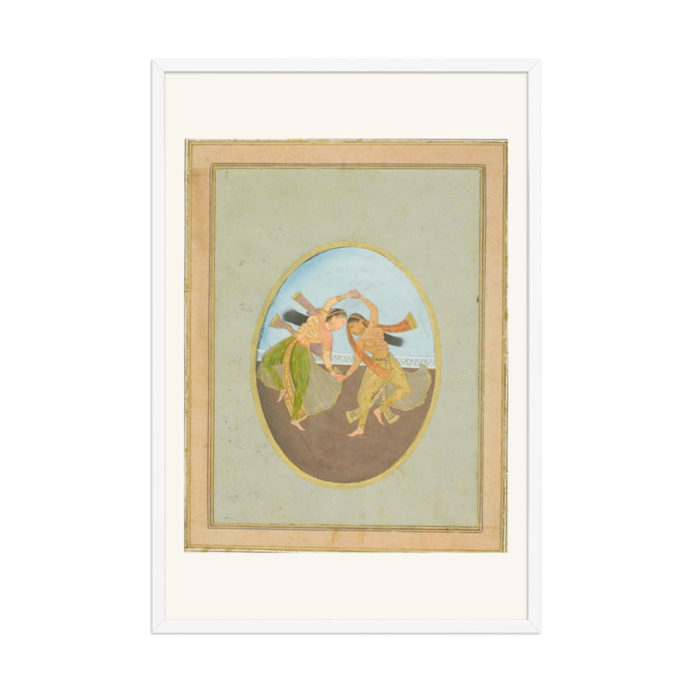 Two Maidens Reading the Katha — Restored Mughal Wall Art — view 9