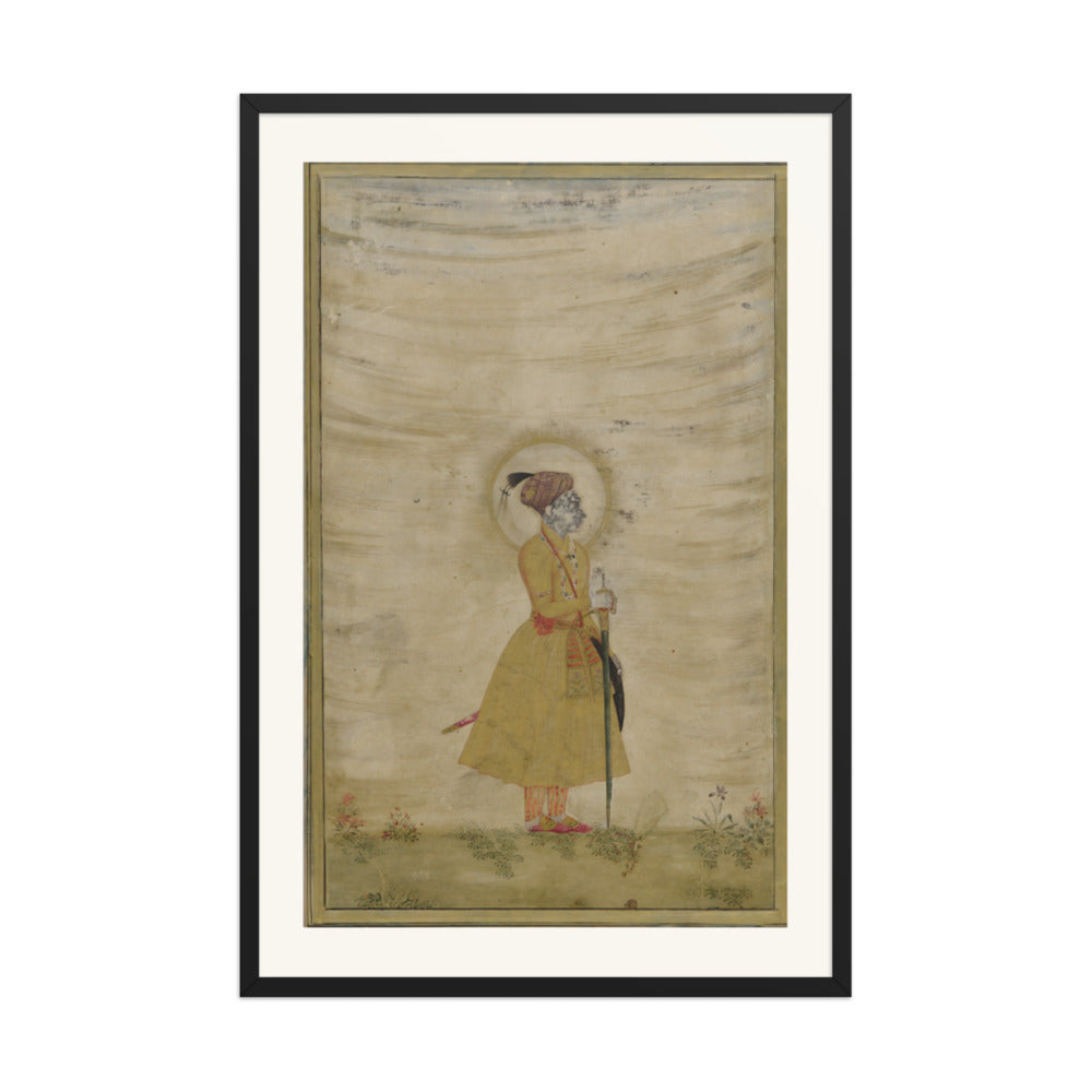 Portrait of a Mughal Emperor — Restored Mughal Wall Art — view 10