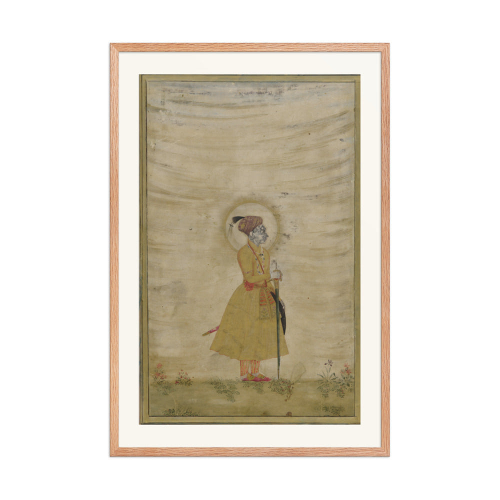 Portrait of a Mughal Emperor — Restored Mughal Wall Art — view 11