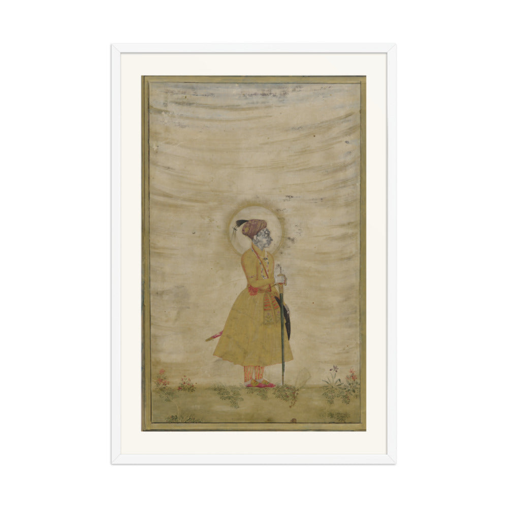 Portrait of a Mughal Emperor — Restored Mughal Wall Art — view 12