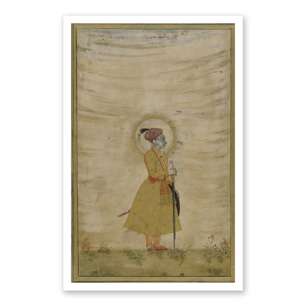 Portrait of a Mughal Emperor — Restored Mughal Wall Art — view 7
