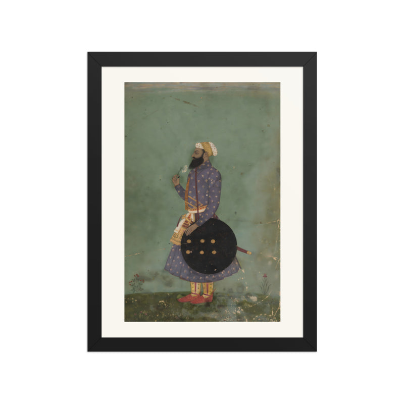 Portrait of a Mughal Prince — Restored Mughal Wall Art