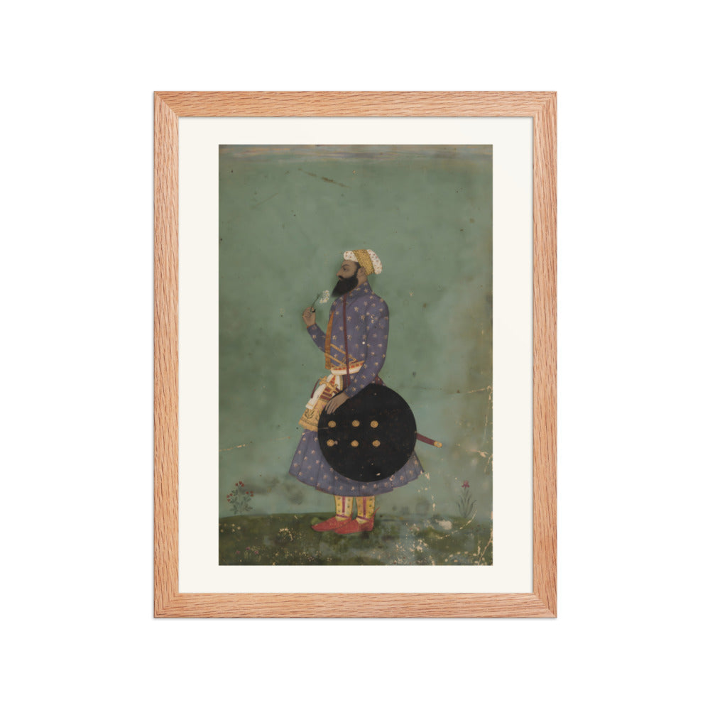 Portrait of a Mughal Prince — Restored Mughal Wall Art — view 2