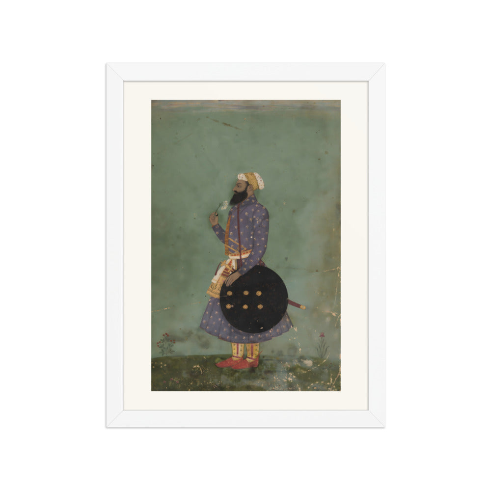 Portrait of a Mughal Prince — Restored Mughal Wall Art — view 3