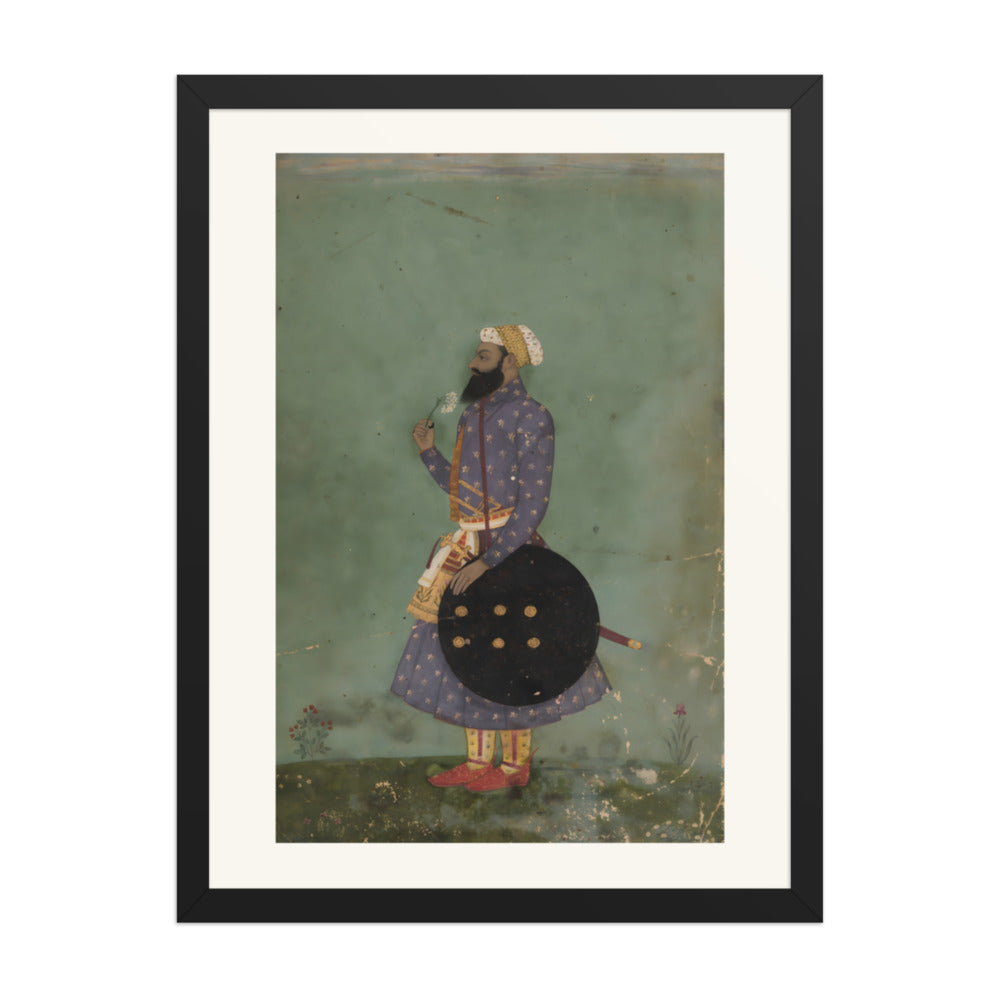 Portrait of a Mughal Prince — Restored Mughal Wall Art — view 4