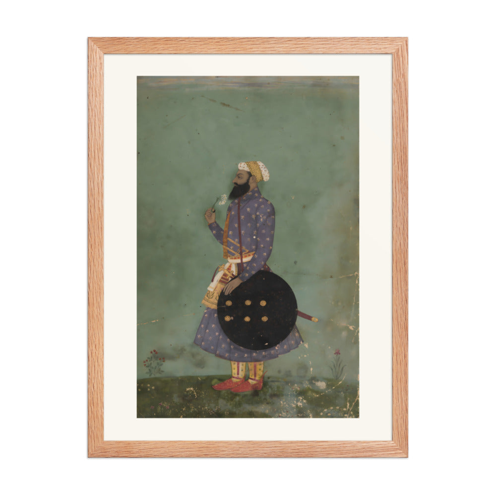 Portrait of a Mughal Prince — Restored Mughal Wall Art — view 5