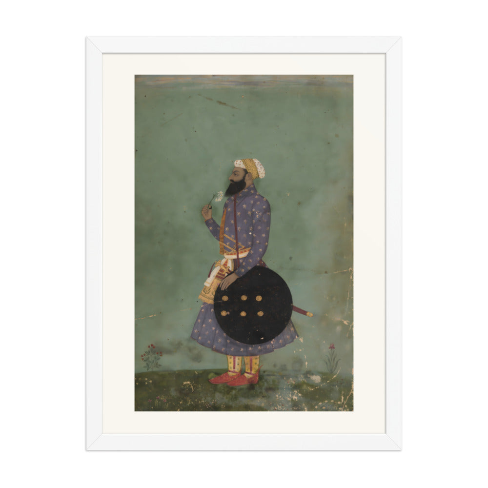 Portrait of a Mughal Prince — Restored Mughal Wall Art — view 6