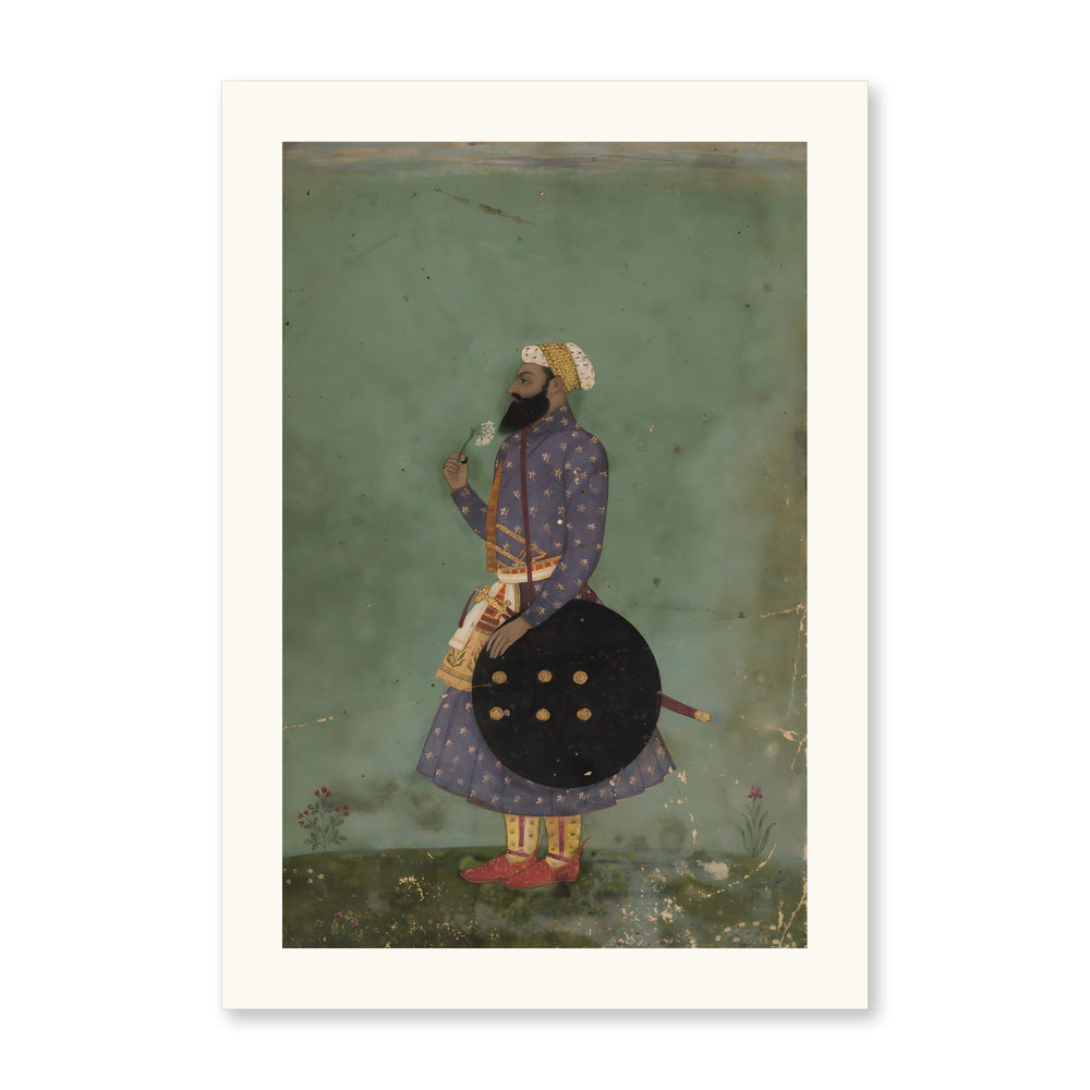 Portrait of a Mughal Prince — Restored Mughal Wall Art — view 7
