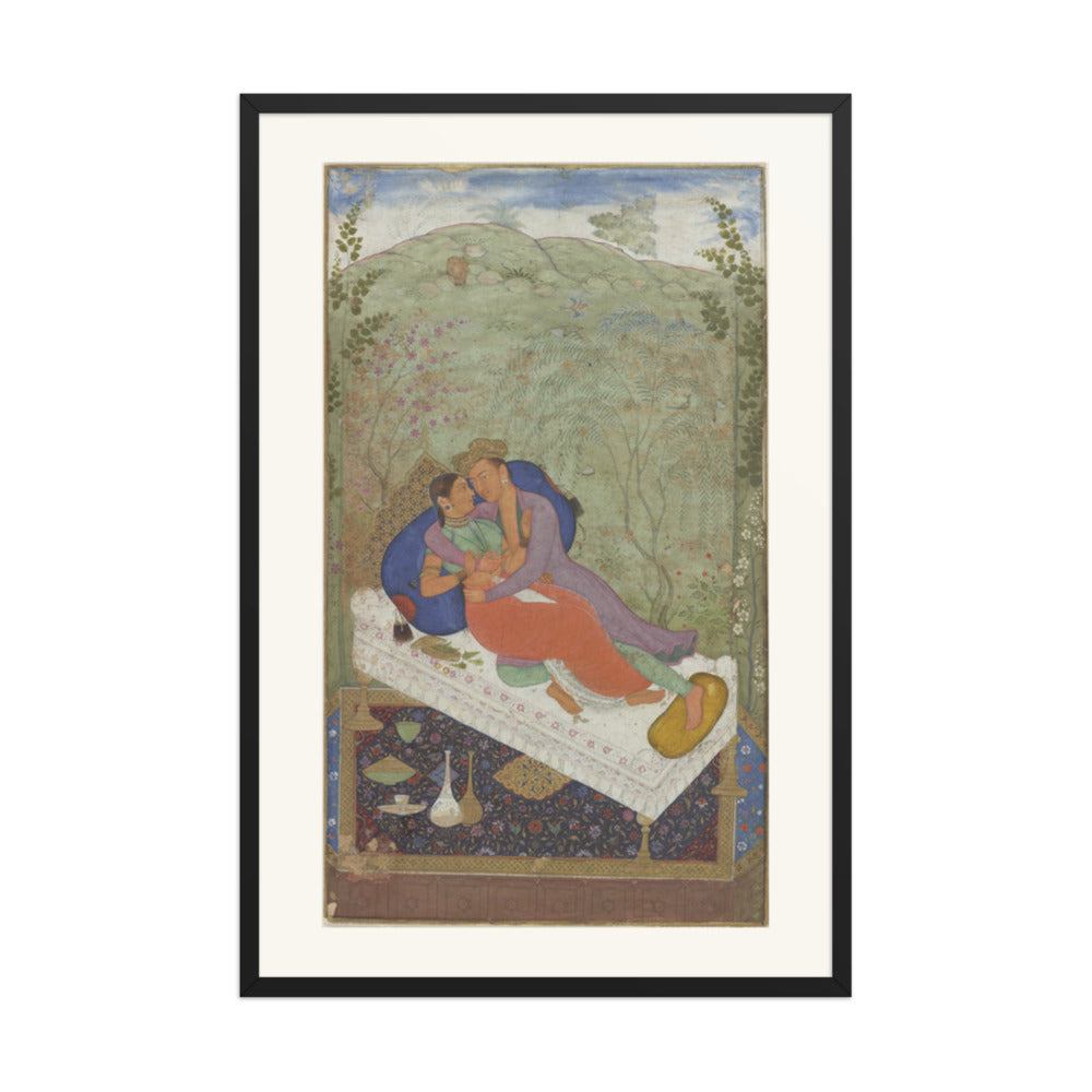 Sultan Murad and a Consort — Restored Mughal Wall Art — view 10