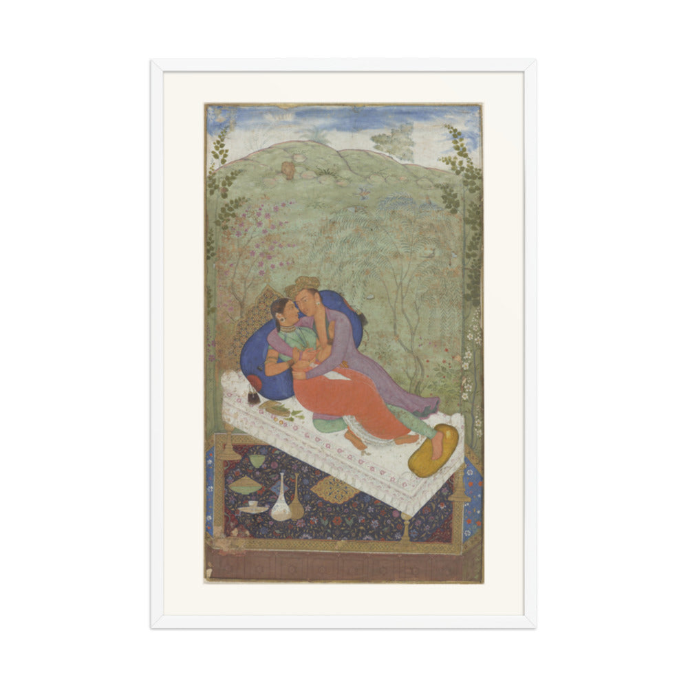 Sultan Murad and a Consort — Restored Mughal Wall Art — view 12