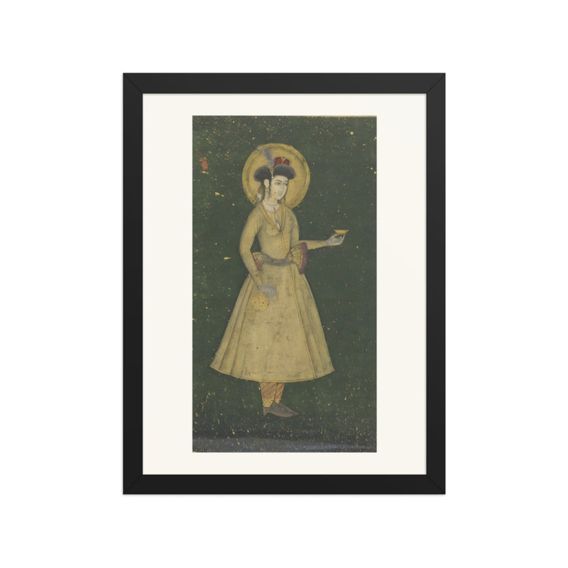 A Princess with a Wine Cup — Restored Mughal Wall Art