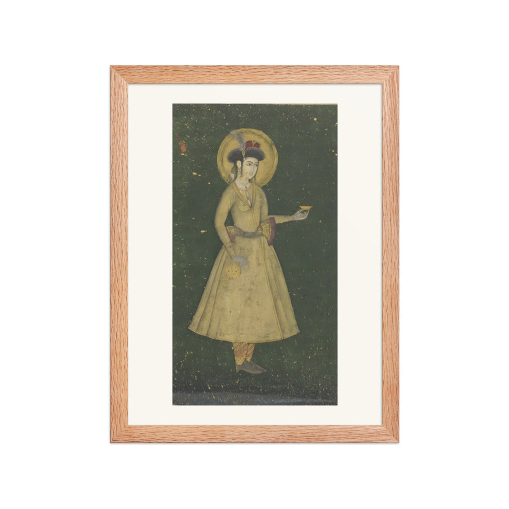 A Princess with a Wine Cup — Restored Mughal Wall Art — view 2