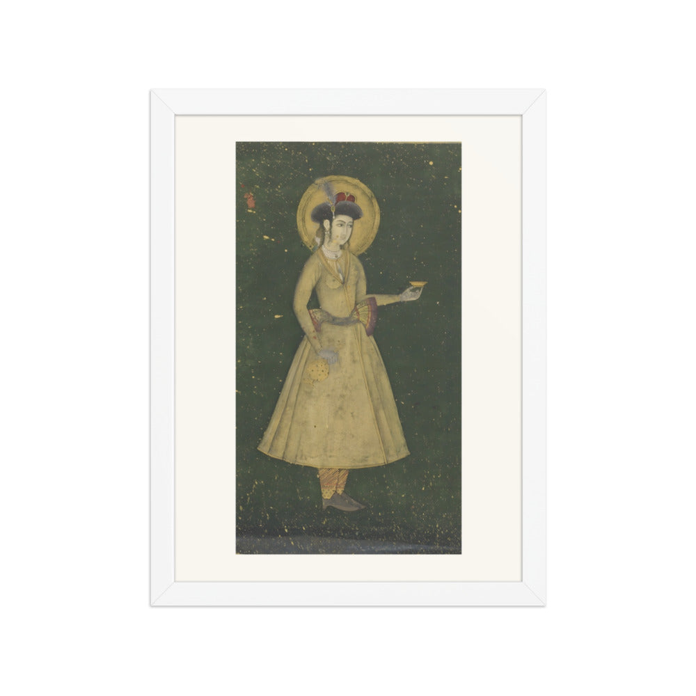 A Princess with a Wine Cup — Restored Mughal Wall Art — view 3