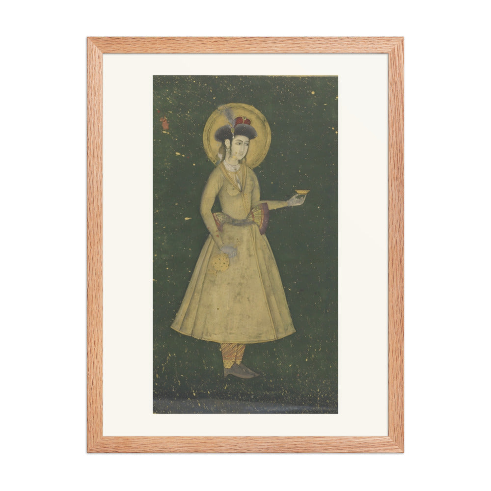 A Princess with a Wine Cup — Restored Mughal Wall Art — view 5